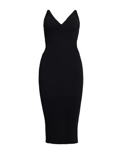Coperni Knit Sweetheart Bustier Midi Dress In Black