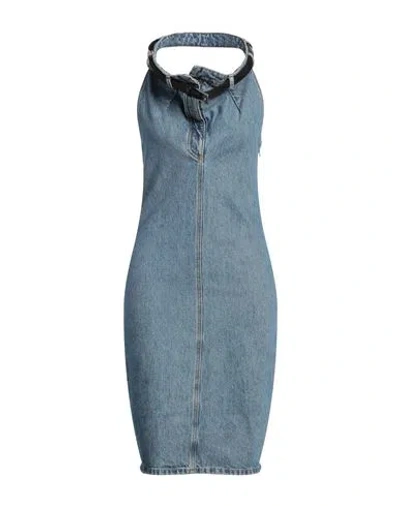 Coperni Woman Midi Dress Blue Size 4 Cotton