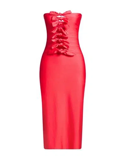 Coperni Woman Midi Dress Tomato Red Size Xs Polyamide, Elastane