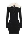 Coperni Zipped Wool Knit Long Sleeve Mini Dress In Black