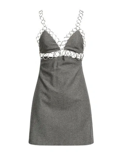 Coperni Woman Mini Dress Grey Size 8 Virgin Wool, Cotton, Cashmere, Elastane In Gray