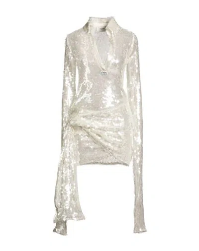 Coperni Woman Mini Dress Off White Size 6 Polyester, Polyamide, Metal