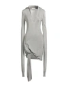 Coperni Woman Mini Dress Silver Size M Viscose, Metallic Fiber In Gray