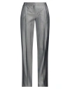 Coperni Woman Pants Silver Size 8 Virgin Wool, Viscose, Metallic Polyester In Silver