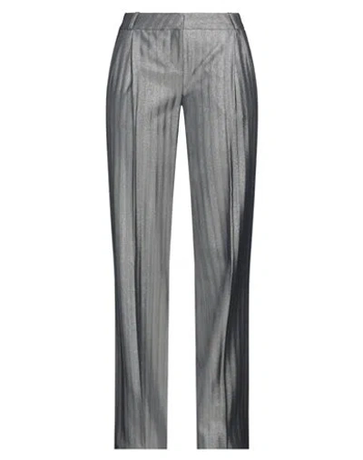 Coperni Woman Pants Silver Size 8 Virgin Wool, Viscose, Metallic Polyester