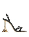 Coperni Sculpted Heel Strappy Leather Sandals In Black