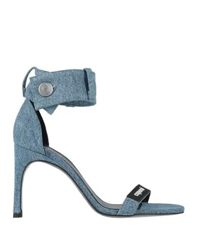 Coperni Woman Sandals Blue Size 7 Textile Fibers
