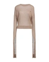 Coperni Woman Sweater Khaki Size L Mohair Wool, Polyamide, Merino Wool In Beige