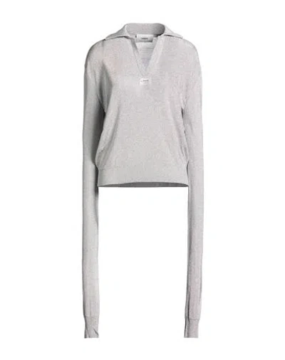 Coperni Woman Sweater Silver Size M Viscose, Metallic Fiber In Gray