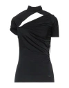 Coperni Asymmetric Draped Jersey Top In Black