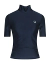 Coperni Logo-print High-neck T-shirt In Navy