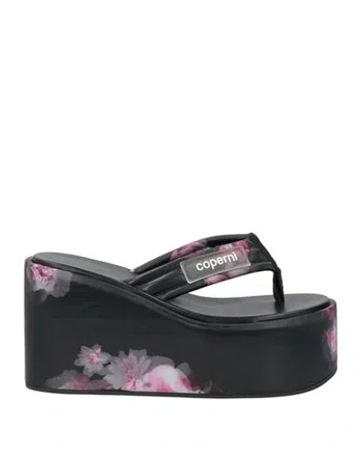 Coperni Woman Thong Sandal Black Size 7 Textile Fibers