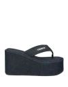 Coperni Wedge Heel Platform Sandals With Thong Strap In Blue