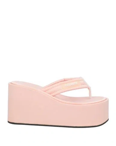 COPERNI COPERNI WOMAN THONG SANDAL PINK SIZE 12 TEXTILE FIBERS