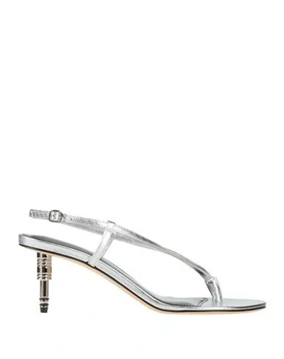 Coperni Woman Thong Sandal Silver Size 7 Leather