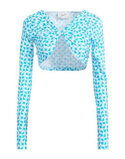 COPERNI COPERNI WOMAN TOP AZURE SIZE M POLYAMIDE, ELASTANE