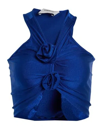 Coperni Woman Top Blue Size Xl Polyamide, Elastane