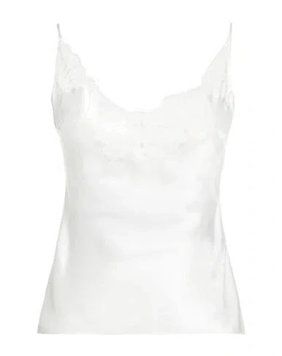 Coperni Woman Top White Size 2 Acetate, Silk