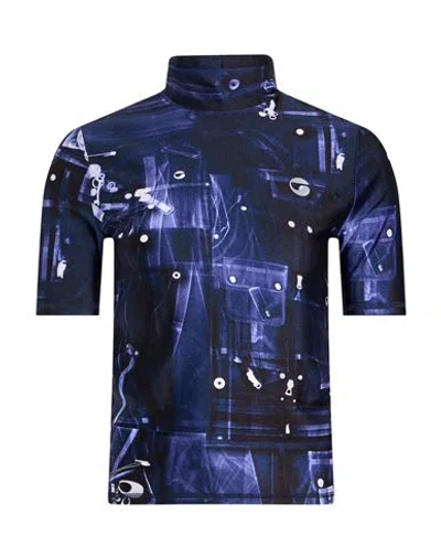 Coperni Woman T-shirt Midnight Blue Size M Polyamide, Elastane
