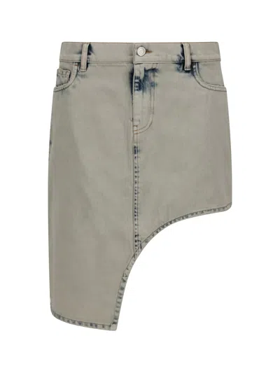 COPERNI COPERNI WOMEN ASYMMETRIC DENIM MINISKIRT