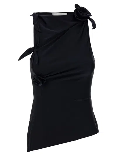 Coperni Women 'asymmetric Flower' Top In Black