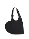 Coperni Heart-shaped Black Calf Leather Tote With Adjustable Handle In Black