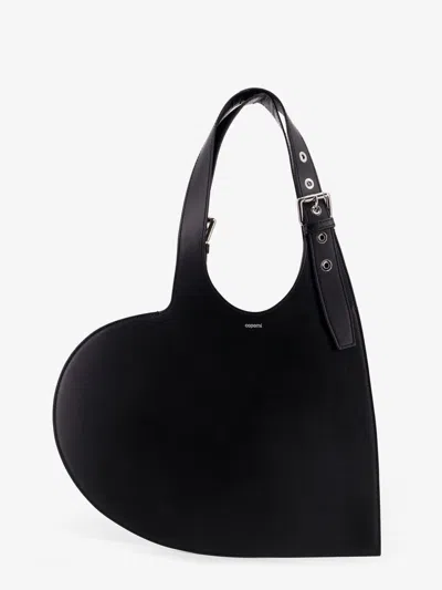 Coperni Women Belt Heart Tote Leather Shoulder Bag In Black