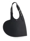 Coperni Heart-shaped Black Leather Bag With Single Shoulder Strap In Black