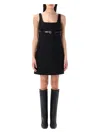 Coperni Black Belted Tailored Mini Dress In Black