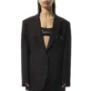 Coperni Nero Tailored Blazer With Unique Embellished Pocket In Black