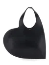 Coperni Women Black Heart Shaped Shoulder Bag With Cut-out On The Handle In Suede Woman In Multi