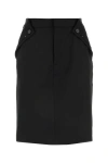 Coperni Stretch Polyester Blend Skirt With Back Vent In Black