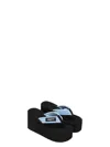 COPERNI WOMEN'S BLACK/LIGHT BLUE WEDGE SANDAL WITH LOGO | SIZE IT 40 | COPSH09F5001PL COLOR BLKBLU