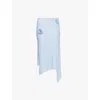 Coperni Flower Stretch Jersey Midi Skirt In Blue White
