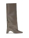 Coperni Bridge 95 Leather Knee-high Boots In Gray