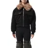 Coperni Faux-fur-trimmed Bomber Jacket In Black-brown