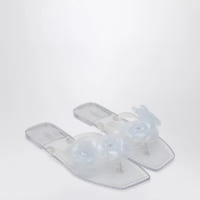 Coperni Women's Clear Silicone Flower Flip-flops