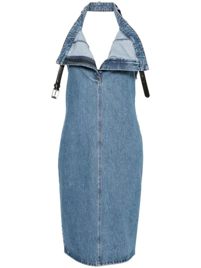 Coperni Open-back Midi Dress In Denim