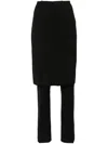 Coperni Low-waist Wide-leg Skirt Trousers In Black