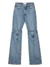 Coperni Open Knee Mid-rise Jeans In Denim