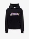 Coperni Graphic Print Hooded Cotton Sweatshirt In Black