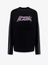 Coperni Womens Black-multicolour Print Slogan-print Long-sleeve Cotton-jersey T-shirt In Black