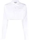 Coperni Women Cotton Cropped Shirt In White