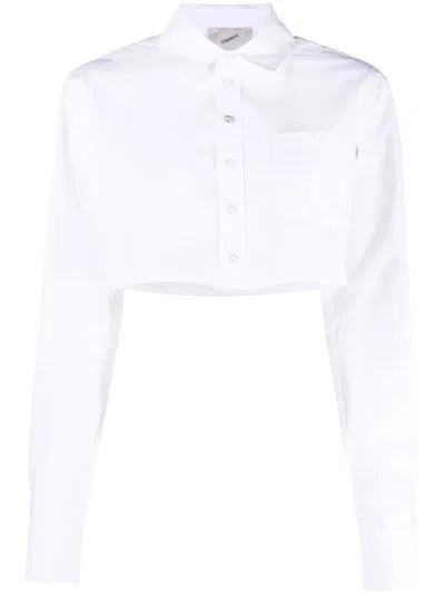 Coperni Women's Cropped Cotton Shirt In White