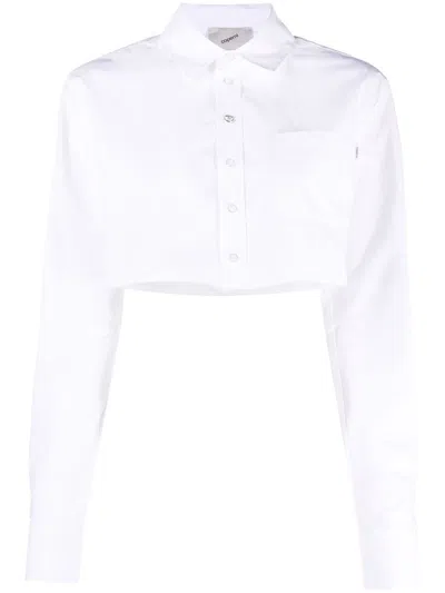 Coperni Women's Cropped Cotton Shirt In White