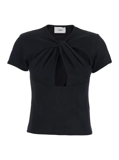 Coperni Women Cut-out Baby Tee In Black