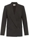 Coperni Pinstripe Double-breasted Blazer In Gray
