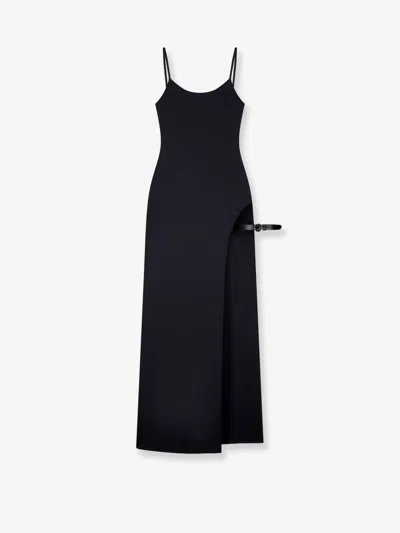 Coperni Women Garter Cotton Blend Long Dress In Black