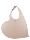 Coperni Heart Shape Tote Bag With Single Handle In Beige Taupe