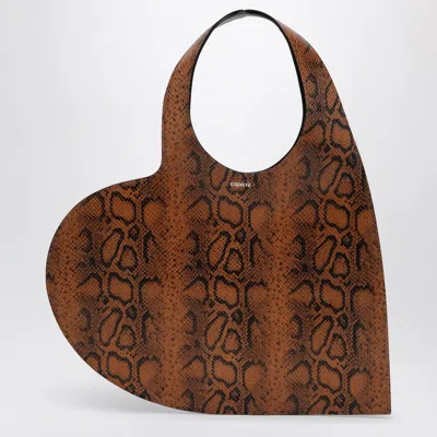 COPERNI WOMEN'S HEART TOTE BAG WITH SNAKE PRINT